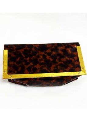 TORY BURCH Leopard Print Eyeglass Case With Gold Trim
